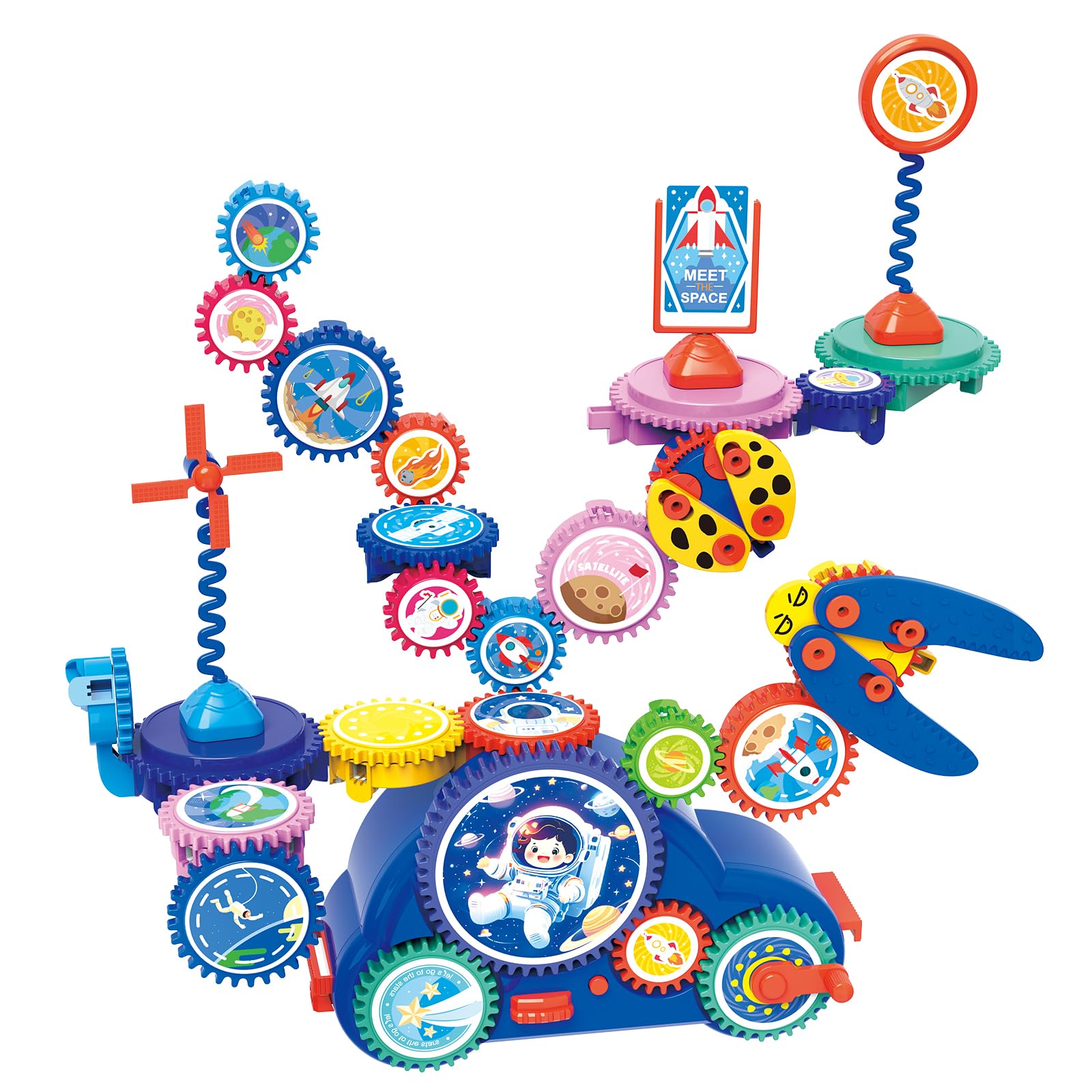 STEM Learning Gears Toys for Boys Girls Age 3+ Years old, Toddler Engineers Building Toy Set for 3-5, 30Pcs Educational Construction Toy Set for Kids, Birthday Gift for Kid Toys, Kindergarten Science
