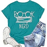 NEWKA Book Shirts for Women Read More Books T-Shirt Reading Tee Teacher Tops