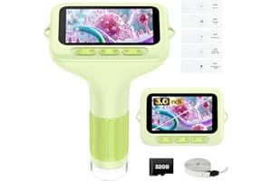 Digital Microscope for Kids Handheld Miniscope: 1000X 3 Screen Rechargeable Mini Pocket Portable Miniscope Magnifying Glass 4