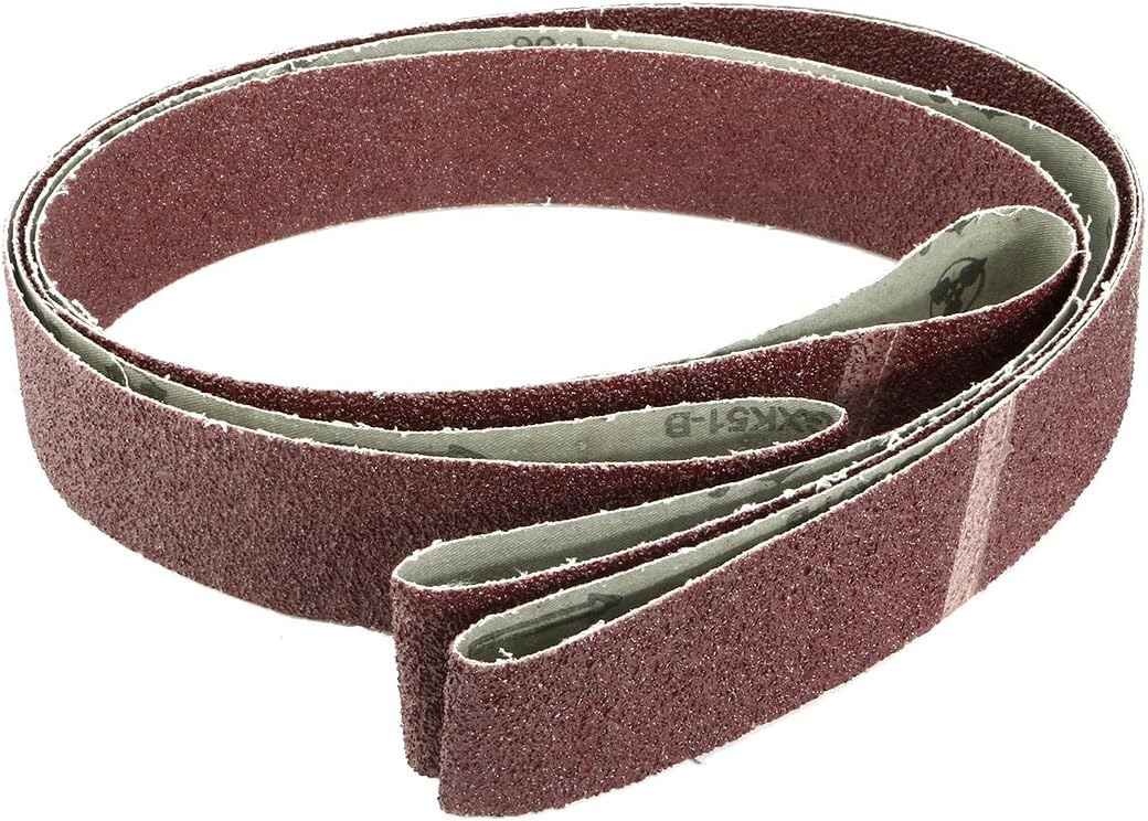 Sourcingmap 2-Inch x 72-Inch Aluminum Oxide Sanding Belt 36 Grits Sandpaper Lapped Joint for Belt Sander 2pcs