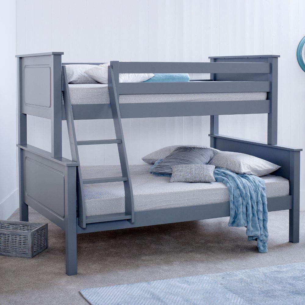Grey Triple Sleeper Bed, Happy Beds Vancouver Pine Wood Traditional