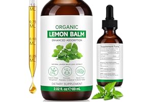 Lemon Balm Drops, Liquid Extract from Melissa Officinalis, Natural Herbal Extract Tincture Liquids, Alcohol-Free, Vegan & Glu