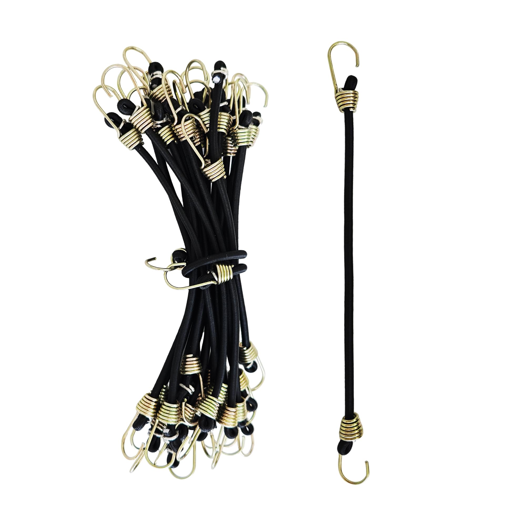 AUXBC 20PCS 8Inch Mini Black Bungee Cords with