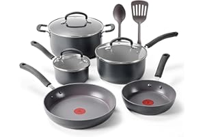 T-FAL Ultimate Hard Anodized Nonstick 10 Piece Cookware Set, Grey