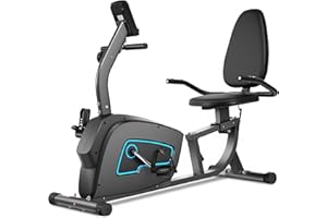 BODIOO Exercise Bike Recumbent Exercise Bike for Home Stationary Bike Sturdy Quiet 8 Levels Large Comfortable Seat Heart Rate Handle & Device Holder 300 LB Weight Capacity