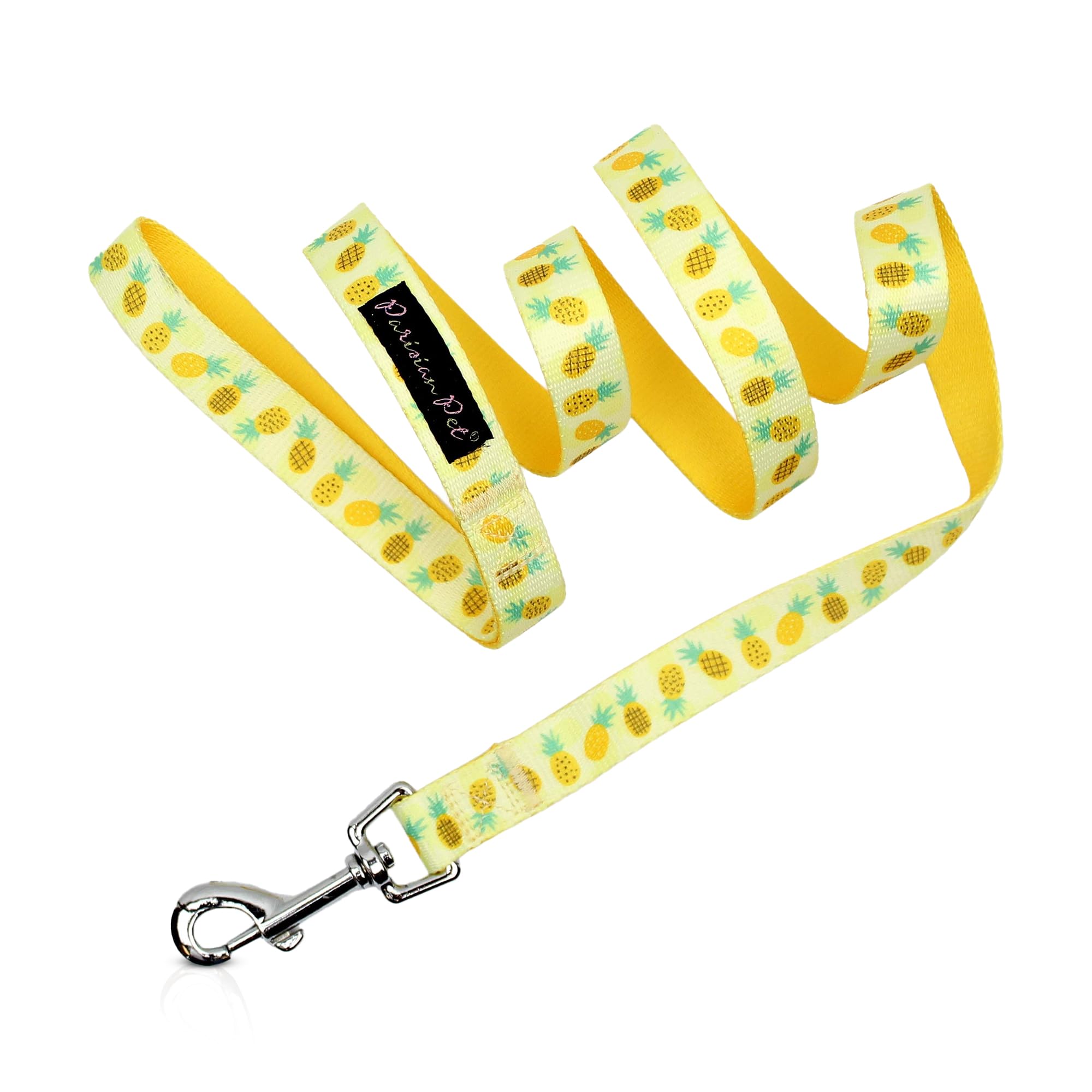 Parisian Pet Girly Dog Leash - 4ft Long, Pineapples Durable Nylon Dog Training Leash - Traction Rope for Small/Medium Dogs