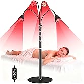 SHGUMITE Red Light Therapy - 4 Heads Therapy Lamp Body with Adjustable Bracket, 660nm Red-Light and 850nm Near Infrared Panel for Face, Body