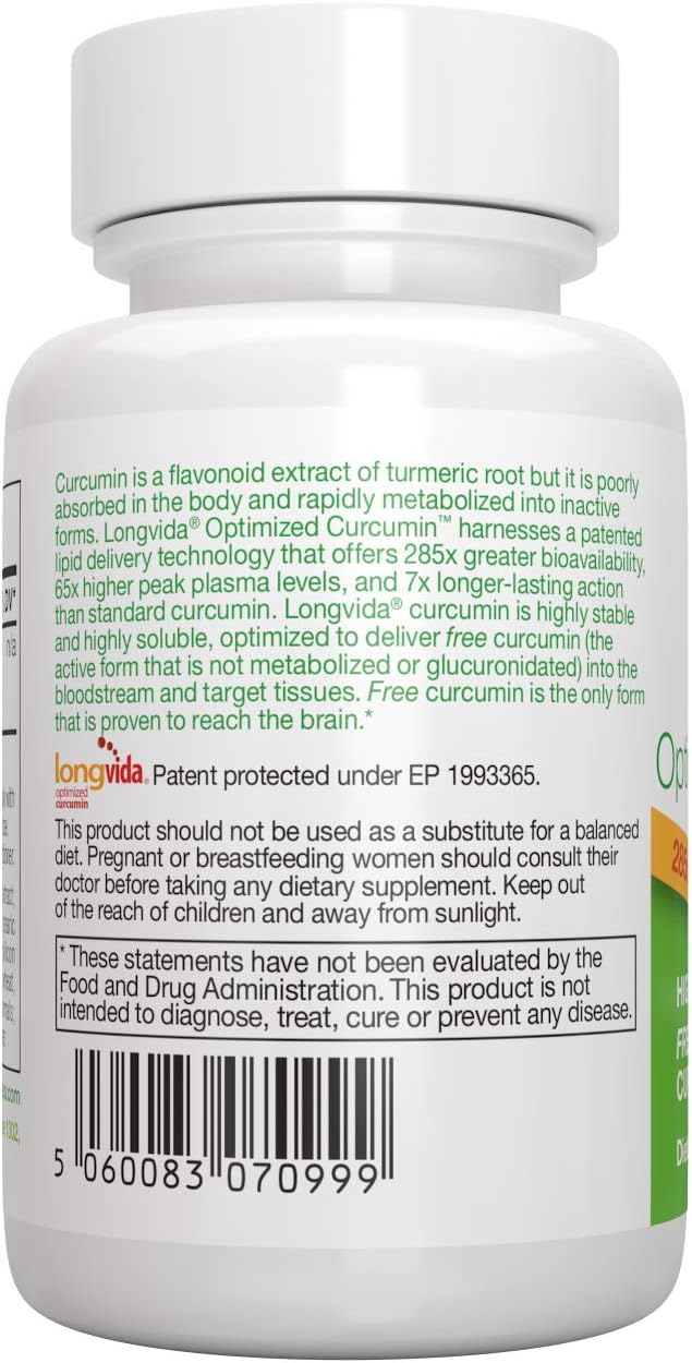 Igennus Longvida Lipidated Curcumin 500mg, Ultra Bioavailable & Sustained Action, Vegan – 30 Capsules: Health & Personal Care