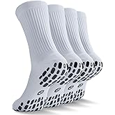 CWVLC Grip Socks Soccer - Cushioned Non-Slip Grippy for Men & Women Athletic - Barre Hospital Sticky Slipper Socks