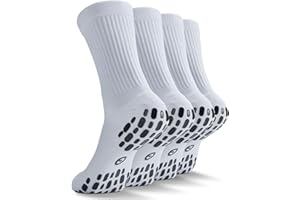 CWVLC Grip Socks Soccer - Cushioned Non-Slip Grippy for Men & Women Athletic - Barre Hospital Sticky Slipper Socks