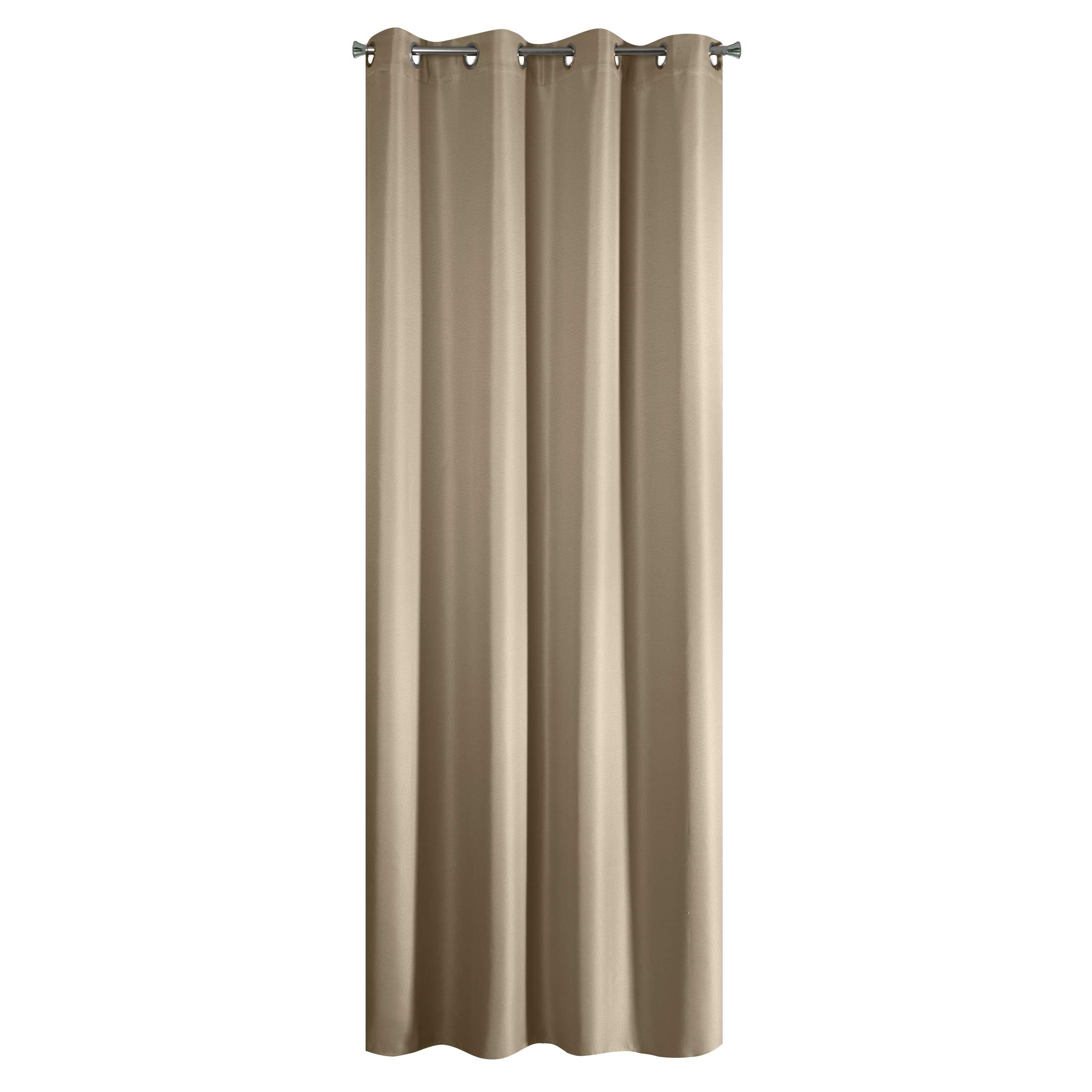 Eurofirany Curtain Eyelet Tunnel Plain-Decorative Fiber Fabric Living Room Bedroom 1 pcs, Beige, 140X250cm