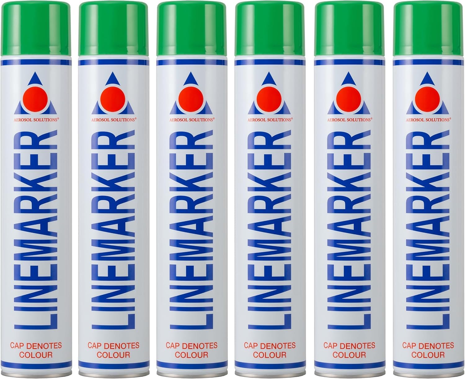 Aerosol Solutions Line Marker, Grass and Road Spray Paint, Green, 750 ml (Pack of 6)