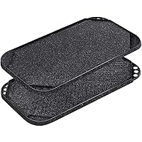 Sensarte Nonstick Griddle Grill Pan, Pro-Grid Reversible Grill & Griddle Pan, Two Burner Cast Aluminum Griddle, Portable…