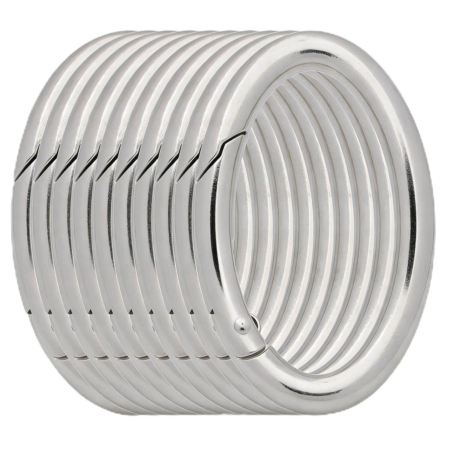 BIKICOCO 1-1/2'' Spring Gate Clasp Oval Push Snap Hook Belt Hardware Loop, for Handbags, Keys, Silver - 10 Pcs