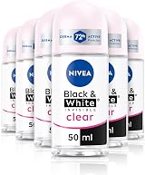 NIVEA Black & White Invisible 72h Roll On Deodorant 50ml Pack of 6 view 1