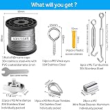 AMLOOPH 50M Garden Wire Kit 2mm Stainless Steel Tension Wire Trellis Kit view 2