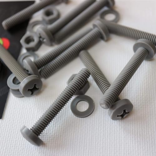 20x Black Pan Head Polypropylene (PP) Nuts, Bolts, Washers M6 X 60mm ZA