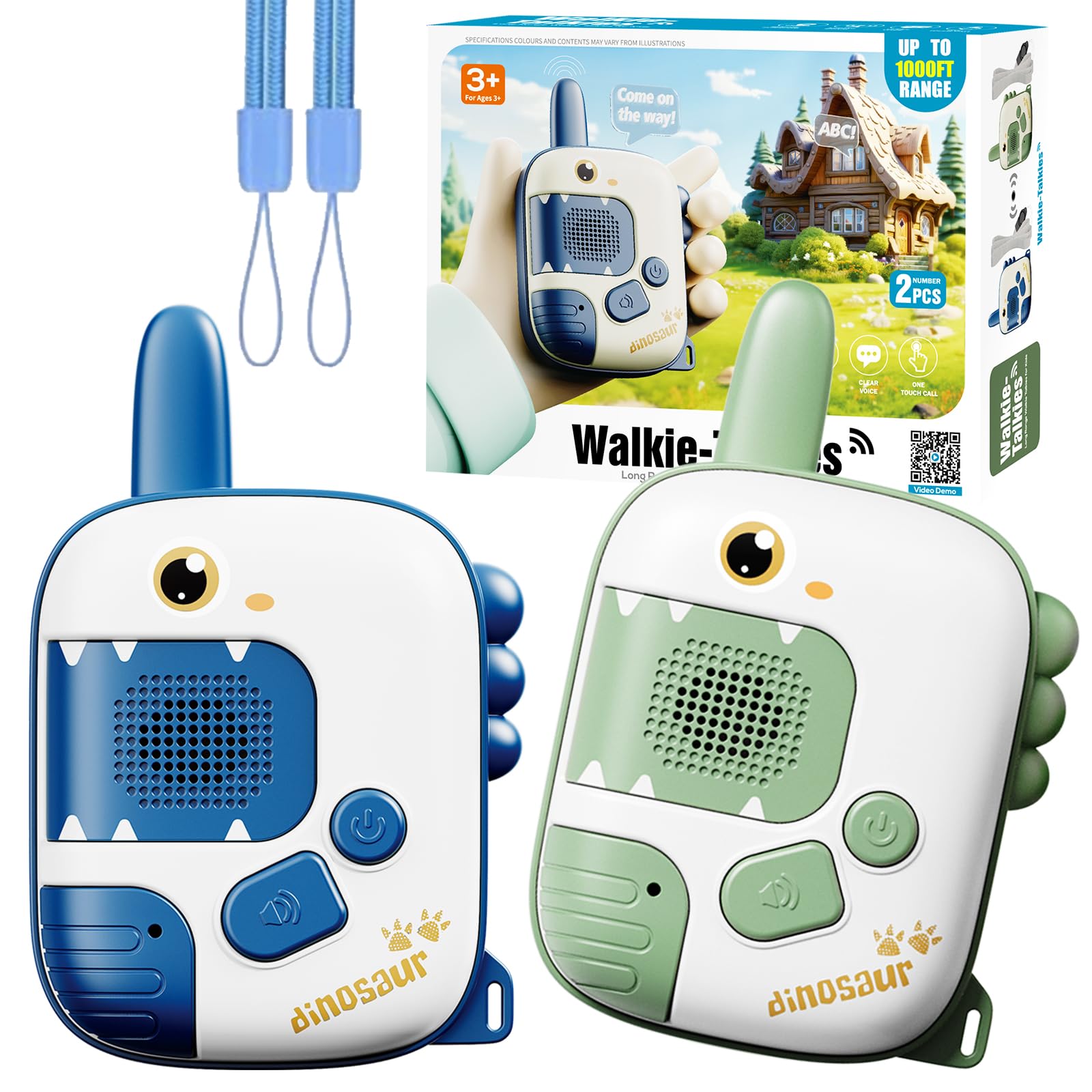 Photo 1 of Dinosaur Walkie Talkie for Kids Age 3-5,2 Pack Walkie Talkies Outdoor Indoor Toys with 1000ft Range,Christmas Birthday Gifts Toys for 4 5 6 7 8 Year Old Boys Girls