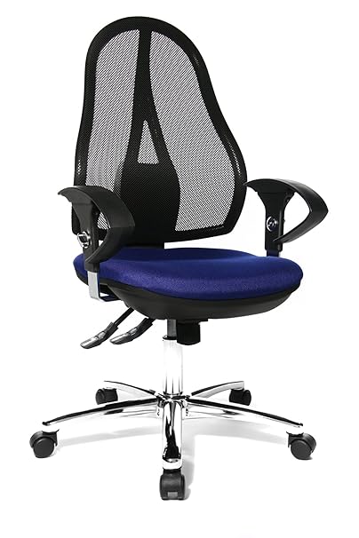 Topstar Open Point SY Deluxe, ergonomischer Syncro-Bandscheiben-Drehstuhl, Bürostuhl, Schreibtischstuhl, inkl. Armlehnen (höh
