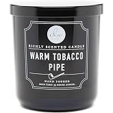 DW Home Warm Tobacco Pipe Scented Candles, 9 oz Single Wick Medium Jar, Up to 33 Hour Burn Time, Strong Long Lasting Woodsy Fragrance, Gifts for Men &amp; Women