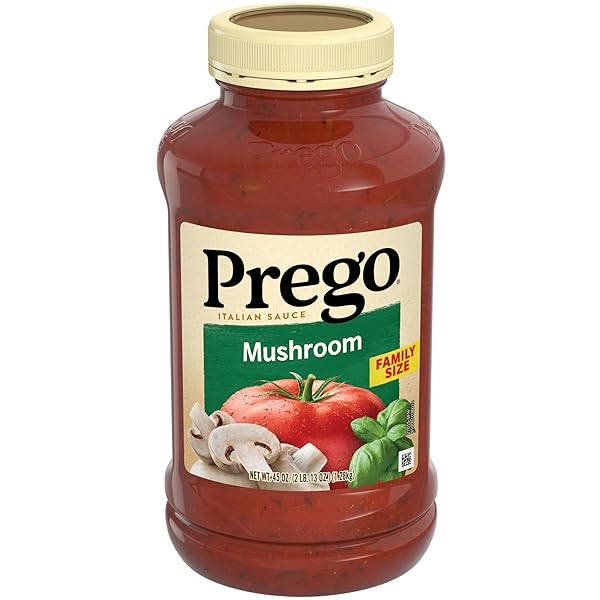 PREGO MUSHROOM PASTA SAUCE, 45 OZ JAR