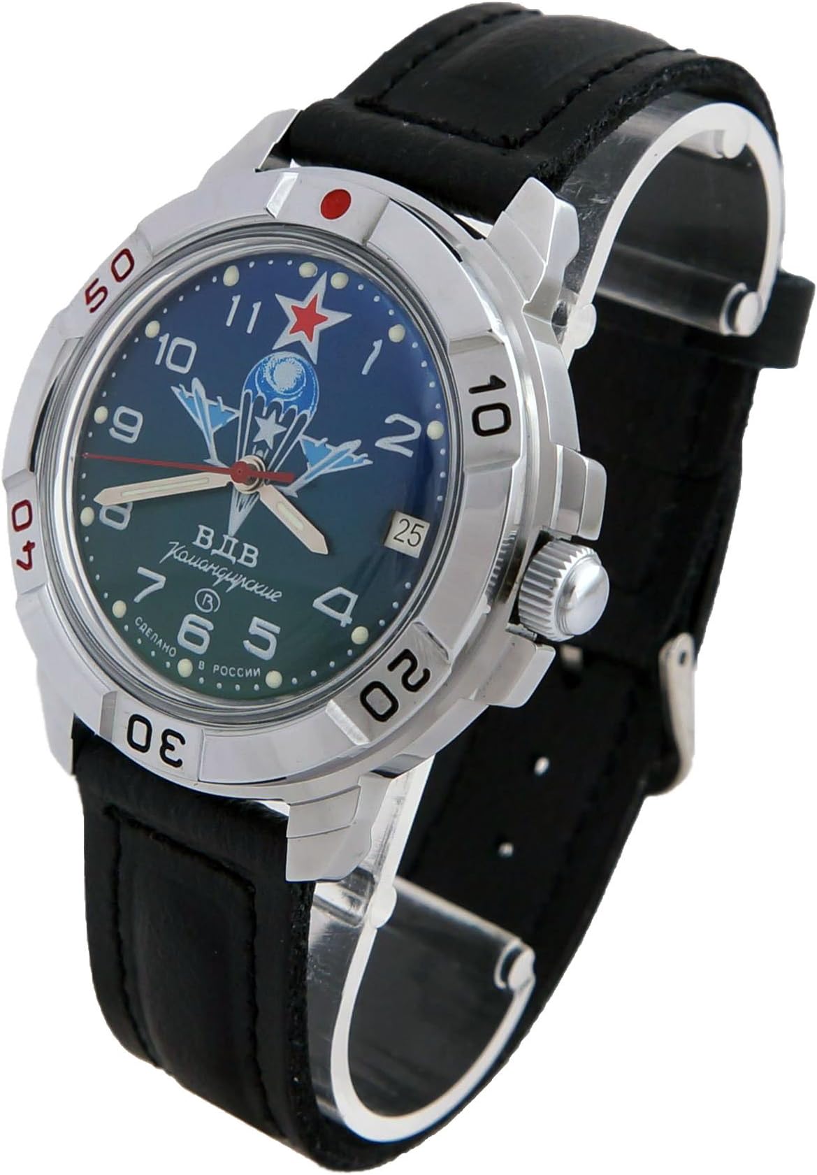 Vostok Komandirskie 431818 / 2414A Military Special Forces Russian Watch Green VDV Paratrooper
