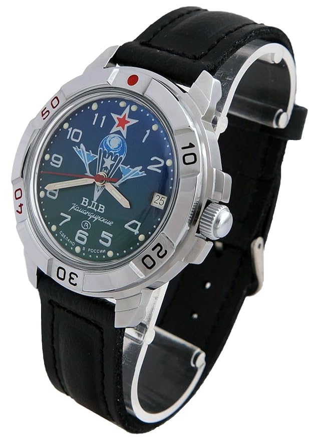 Wostok komandirskie 431818/2414 eine Militärische Spezialeinheiten Russische Uhr Grün VDV Fallschirmjäger