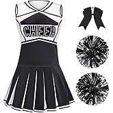 GRAJTCIN Cheerleader Costume for Women Cheerleading Outfit School Cheer Uniform Adult Halloween Party Dress up