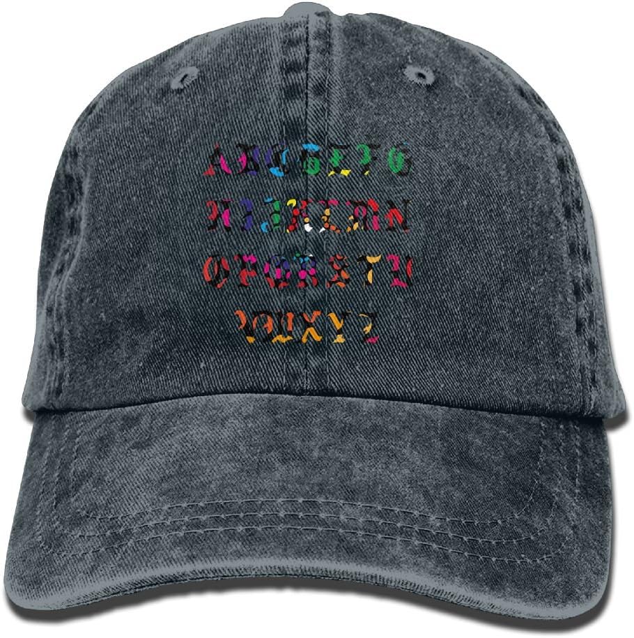 Pablo Alphabet Letters Flex Denim Cap Trucker Hat Navy