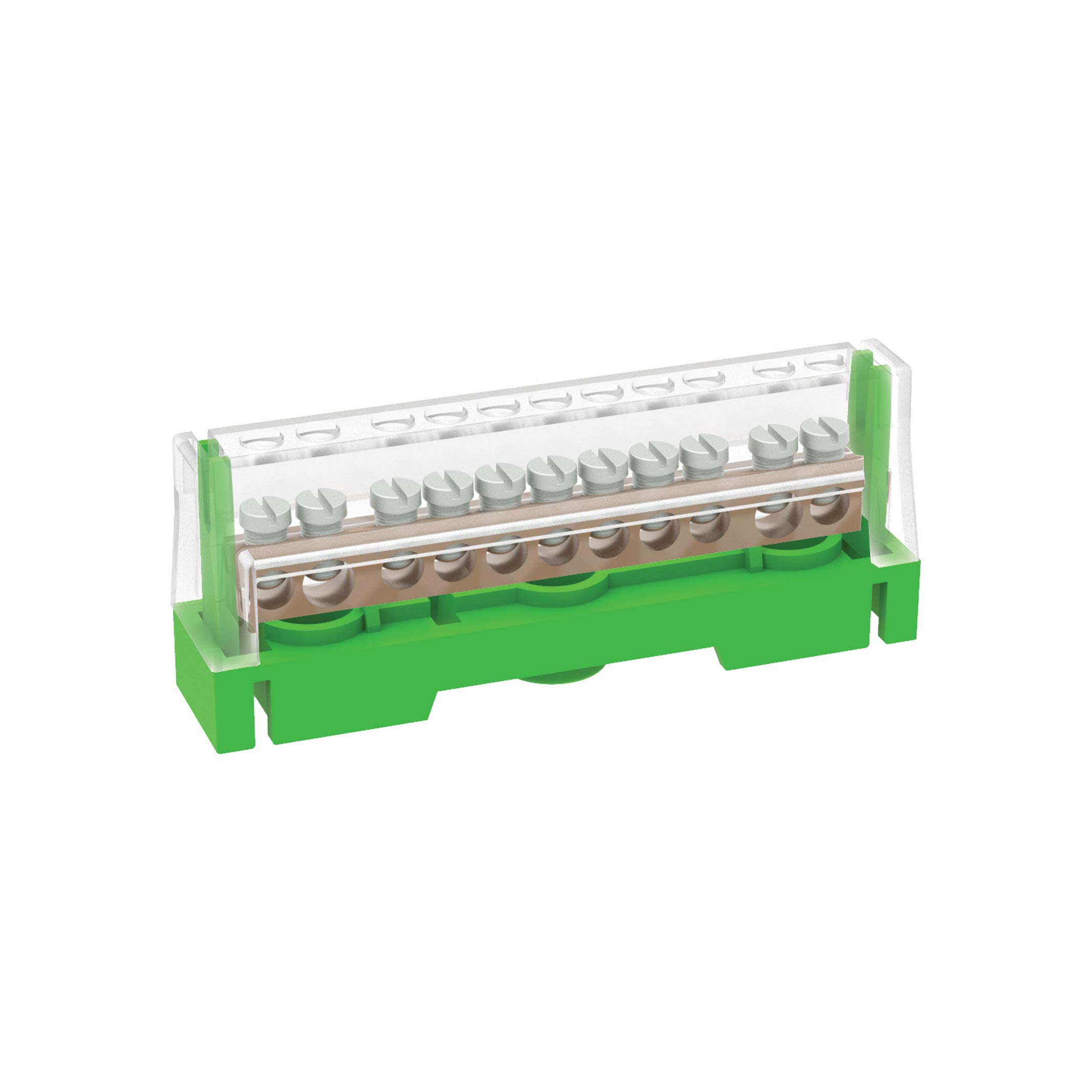 Arnocanali T1611A Earth Terminal Block for Equipment Connections with Lid, with Brass Rod 11 Holes, Multicolour