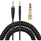 weishan HD598 Cable Coiled Aux Cord Replacement for Sennheiser HD598 Cs HD599 HD569 HD579 HD558 HD518 Headphone Audio Cable with 6.35mm Adapter 4 to 12ft Long
