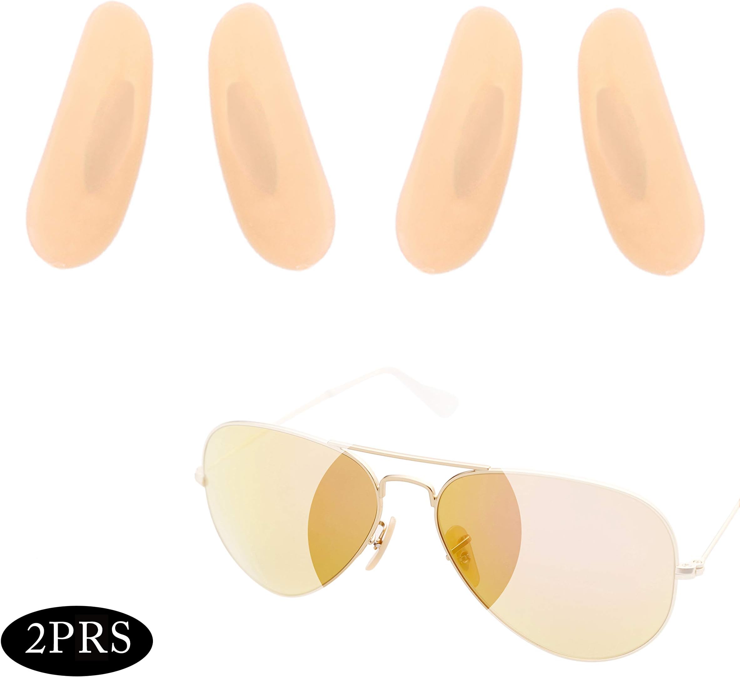 FOOUSA Replacement Nose Pads for Ray-Ban Aviator RB3025 3026 Sunglasses Repair Kits for Ray Ban (2 Yellow)