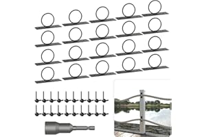 NOLIVEN 20 Pack Rope Support Holders, 2 inch Decorative Drop Ring Brackets, Stainless Steel Fence Bracket Holder, for Hemp Rope Fencing, Stair Railings & Ceiling Hooks