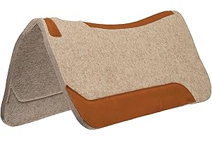 Weaver Equine 33" x 32" Contoured Wool Blend Felt Horse Saddle Pad, Shock Absorbing Western Saddle Pad for Protection, Durabl