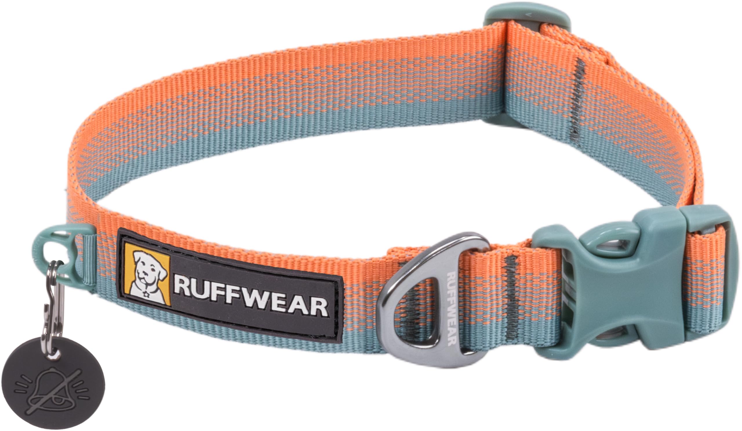 RUFFWEAR Front Range Collar, Large Dog Collar with Aluminium V-Ring, Adjustable Length Pet Dog Collar, Comfortable Soft Fabric, Animal Collar with Dog Lead Attachment Ring, 51-66cm, Spring Fade — image 1