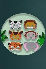 HENBRANDT Jungle Animal Paper Party Masks Pack of 12 For Kids Safari Masks view 4