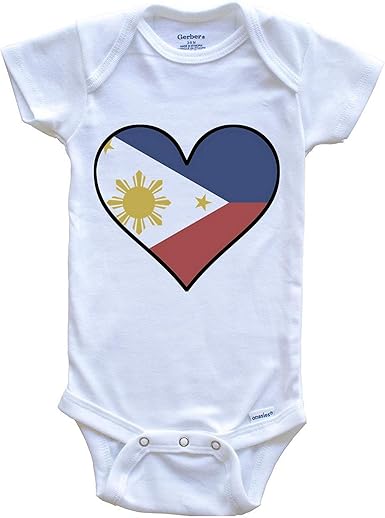 Amazon Com Really Awesome Shirts Filipino Flag Onesie Cute Filipino Flag Heart Philippines Baby Bodysuit Clothing
