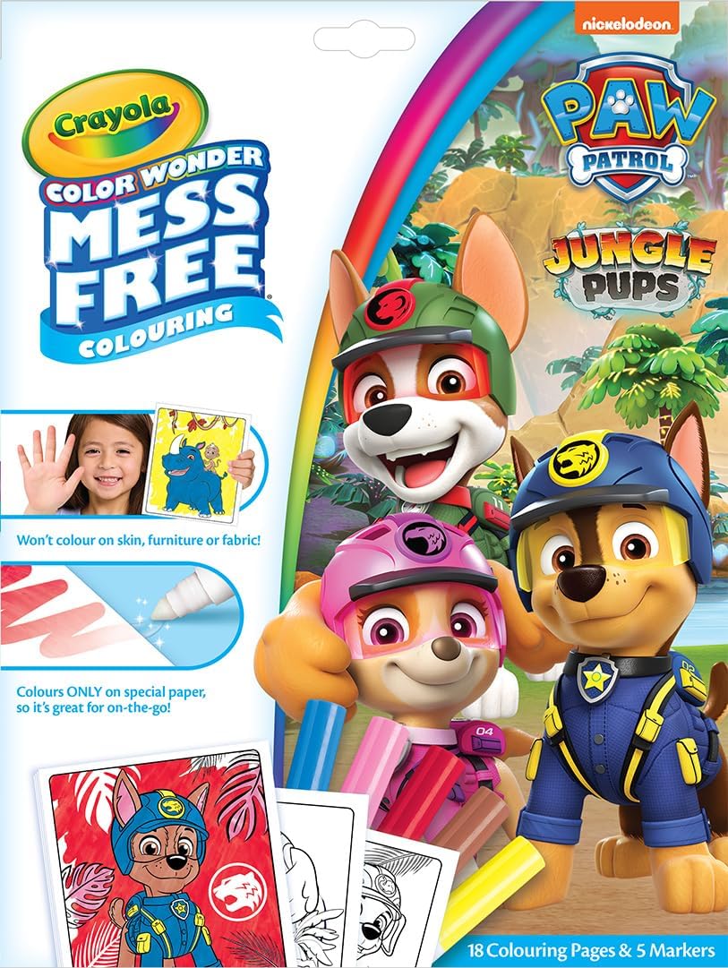 Crayola PAW Patrol Color Wonder Mess Free Coloring Set 5 Markers 18 Pages