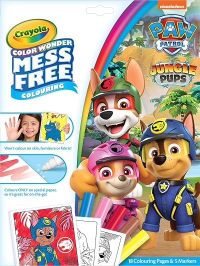 Crayola PAW Patrol Color Wonder Mess Free Coloring Set 5 Markers 18 Pages