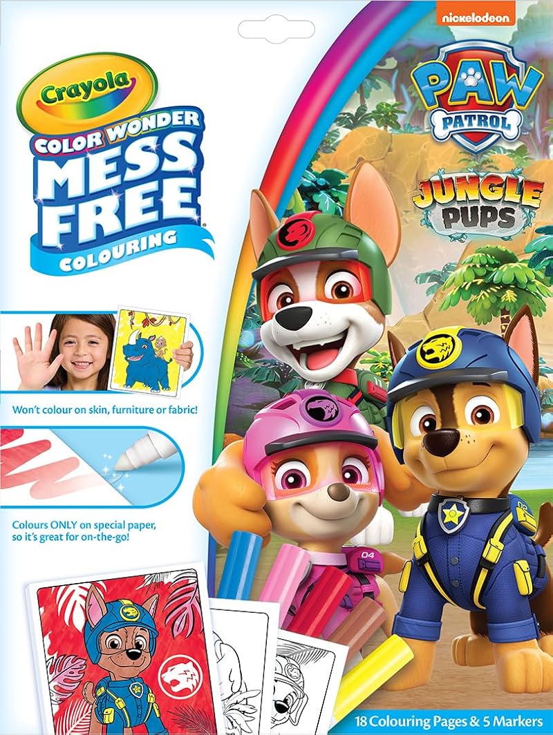 Crayola PAW Patrol Color Wonder Mess Free Coloring Set 5 Markers 18 Pages