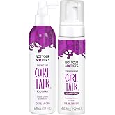 Not Your Mother's Curl Talk Instant Lift Root Hair Spray and Strengthening Volume Foam (2-Pack) - Powered by Biotin, Peptides, and Rice Protein - For Curly Hair Types