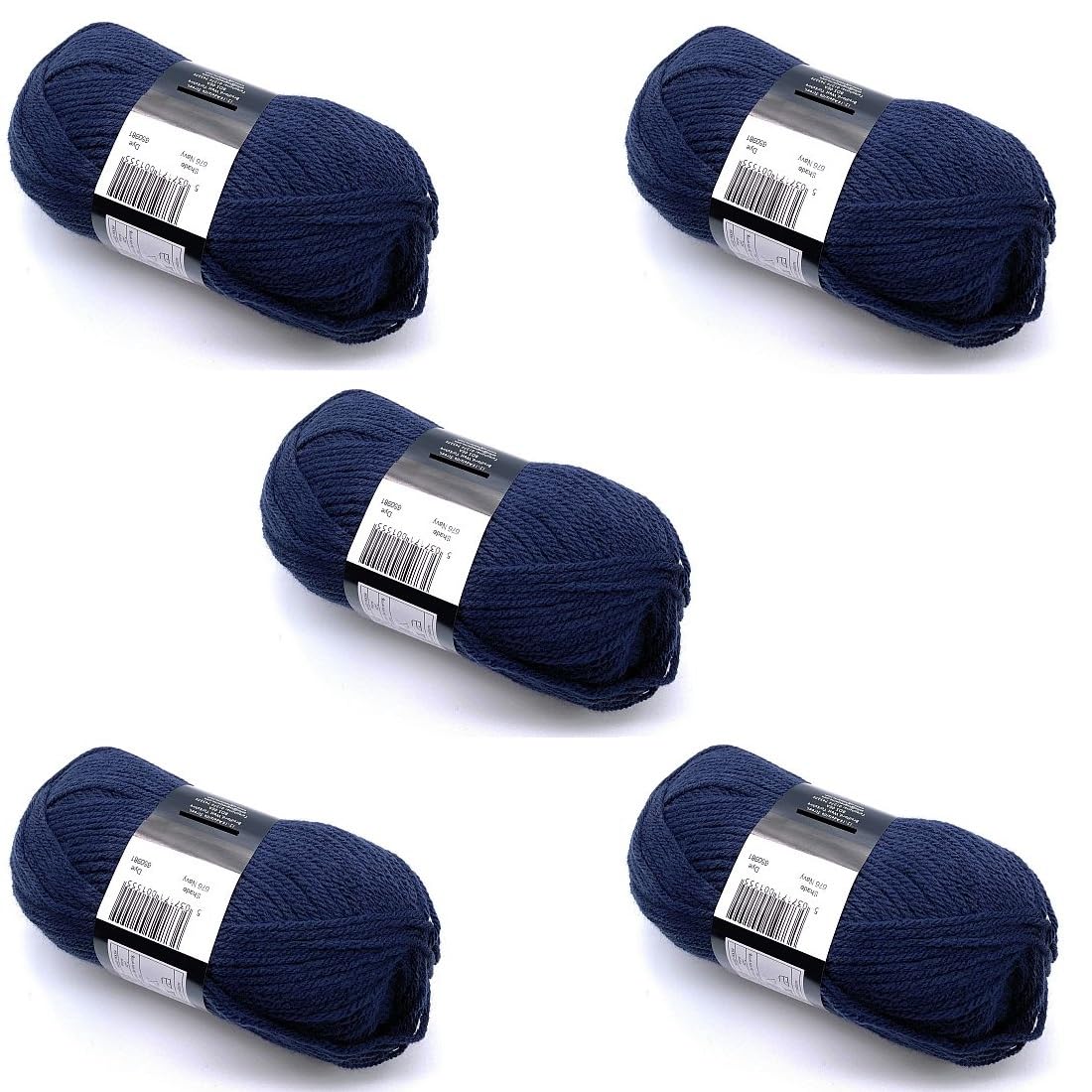 Lexicon Select Pack of 5 x 100g Balls Chunky Wool - Navy