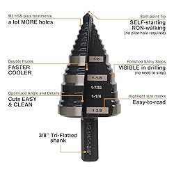 Jerax tools 1/4 to 1-3/8 Inch Step Drill Bit
