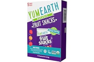 YumEarth Organic Assorted Flavor Fruit Snacks - Allergy Friendly (Top 9 Free), No Artificial Dyes or Flavors, Non GMO, Gluten Free, Vegan Candy Snacks - 0.7 Ounce (Pack of 5) (3.5 Ounce Box (Pack of 5), Fruit)