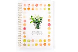 Watercolor Workbook for Adults & Beginners, Inspiring Floral & Animal Illustrations on Premium Thick Paper, Spiral Bound Lay-