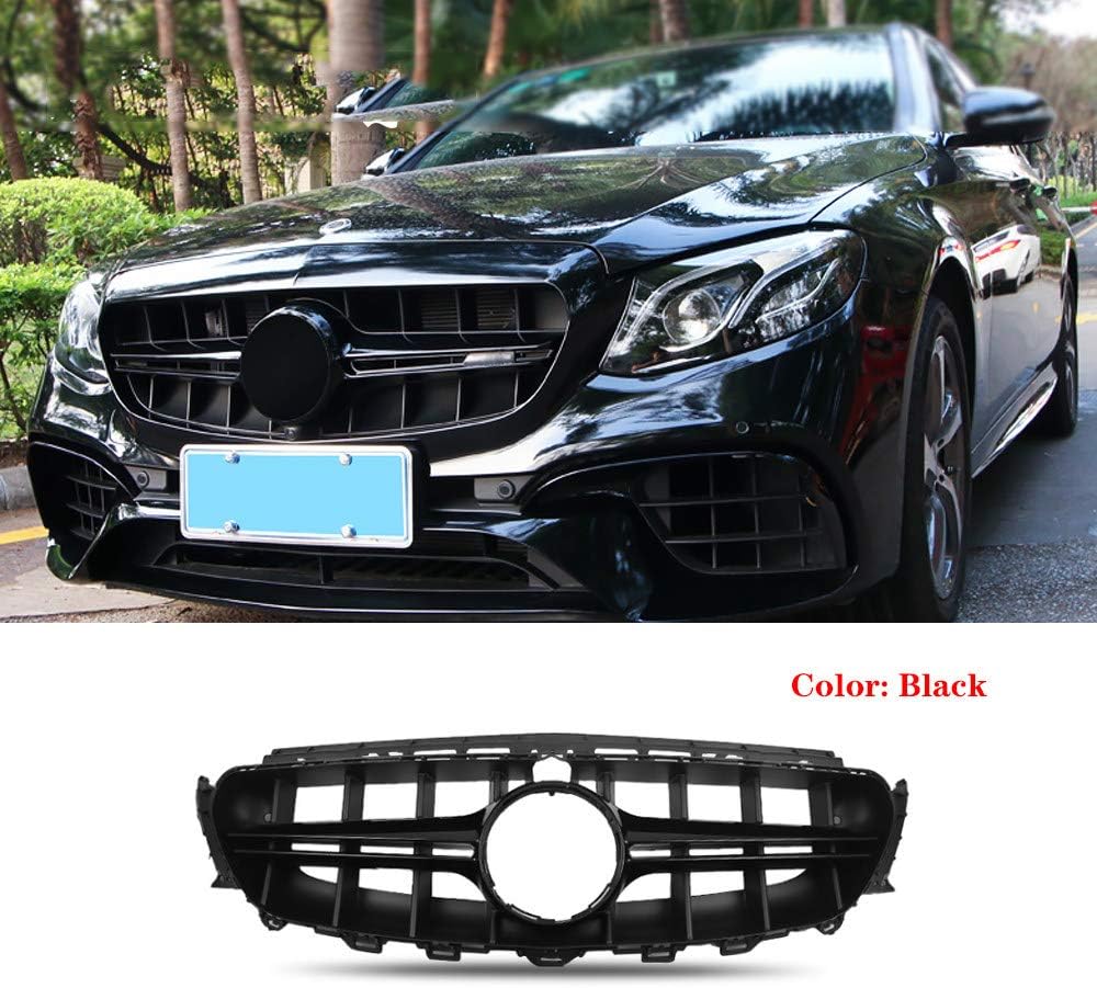 LSYBB Front Sport Grill Kidney Grilles E63 Style Grille Front Bumper Decoration for Mercedes W213 E-Class E200 E250 E300 E320 E350 2016-2019,Black