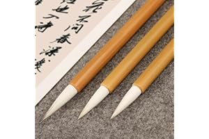 Flmouce Chinese Calligraphy Brush Set for Writing, Drawing, Ink Brushes, Japanese Kanji Sumi Brush Pen (SheepSeries 3pcs)