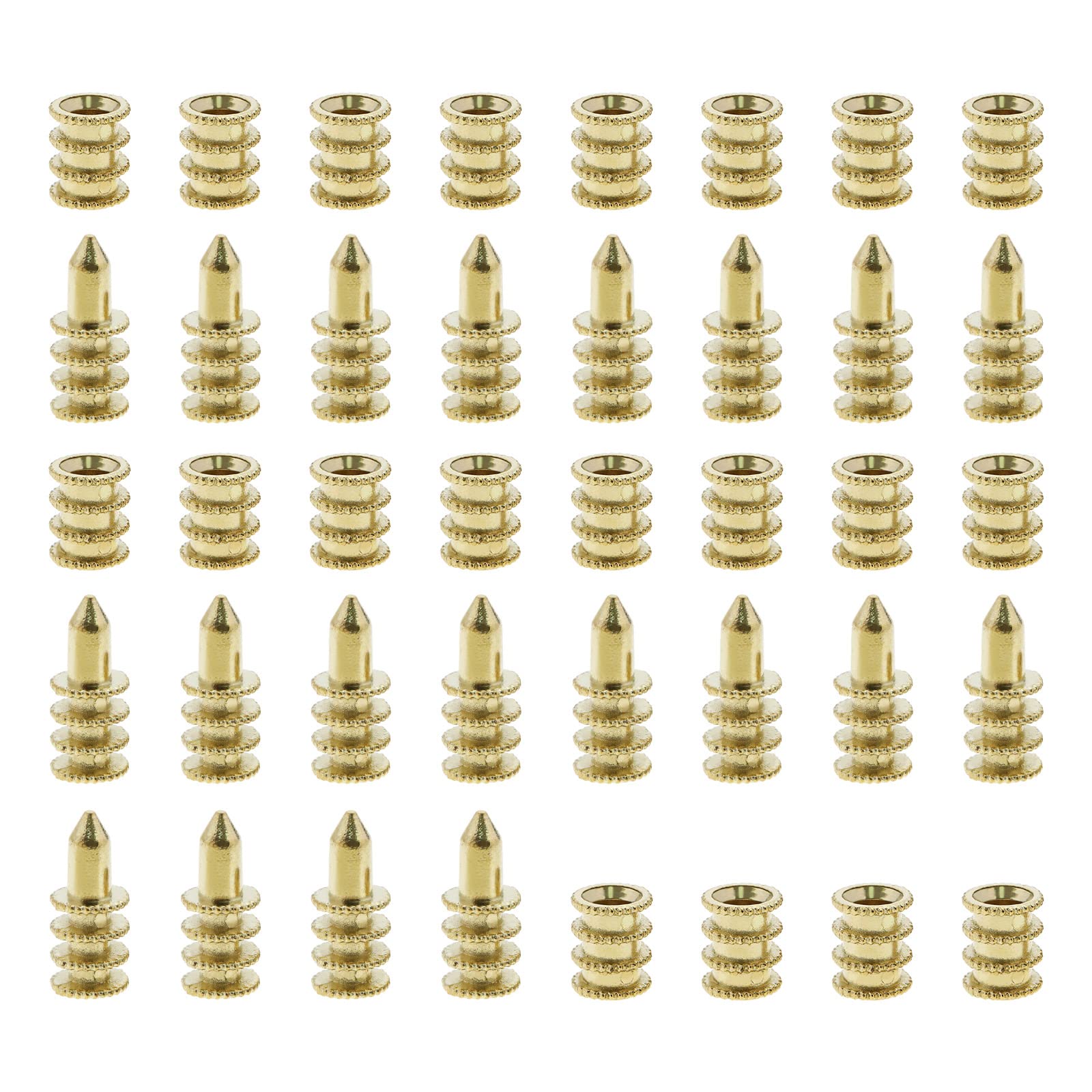 YINETTECH 20PCS Table Bolt Sleeve Connectors Table Leaf Dowel Pins with Sockets Zinc Alloy Table Top Leaf Alignment Pins for Wooden Furniture Cabinet Table Chair