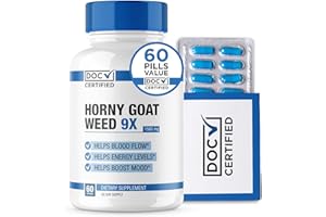 EPN SUPPLEMENTS Doc Certified - HornyGoatWeed for Men 9x Strength | Fast-Acting Blood Flow, Circulation, Energy & Stamina | Maca Powder, Longjack, Saw Palmetto + 6 More | 3rd Party Tested Formula - 60 Capsules