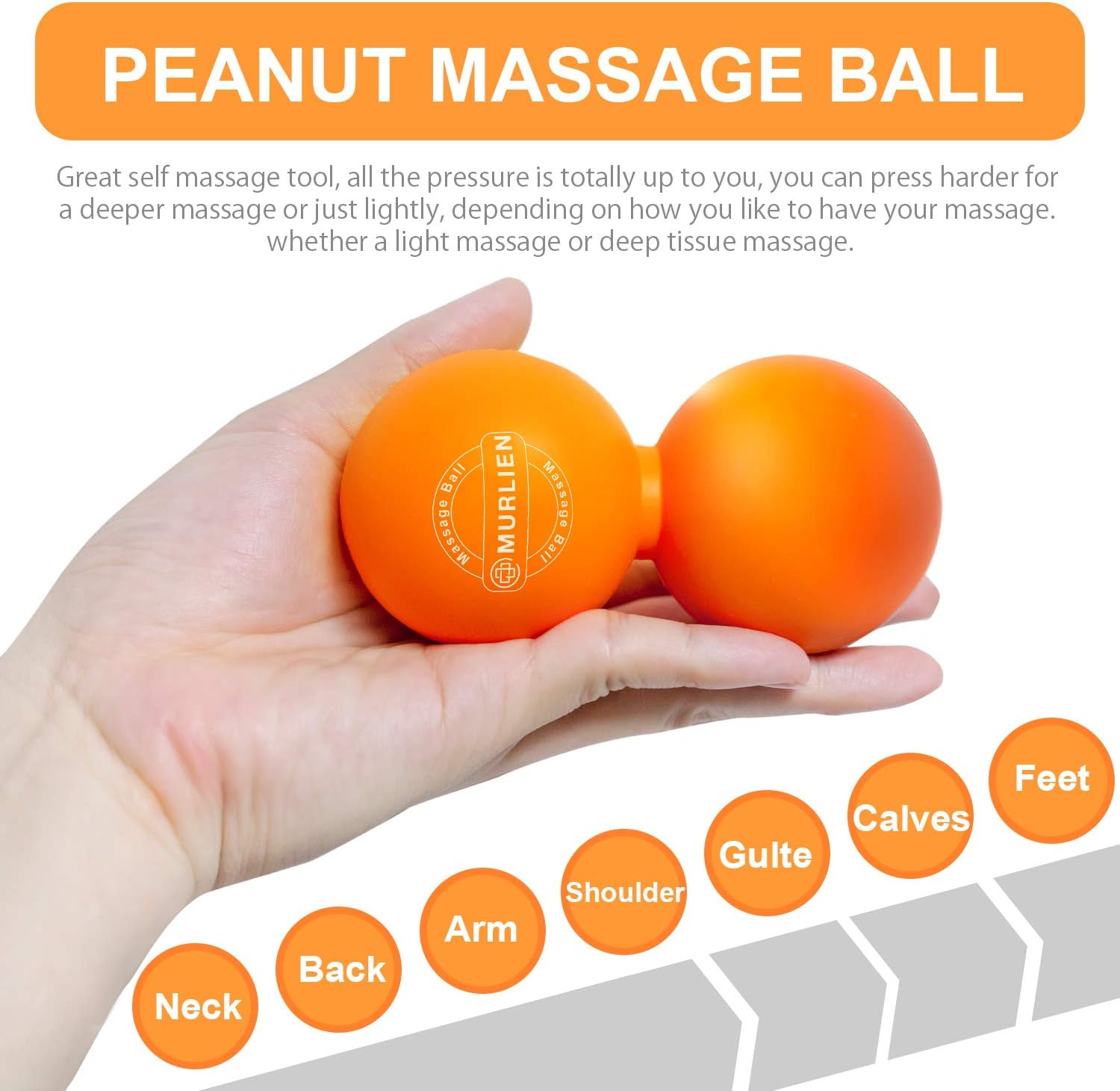 MURLIEN Peanut Massage Ball, Double Lacrosse Ball for Myofascial